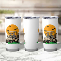 Funny Halloween Gift Tumbler Cup Skeleton Driving Golf Cart