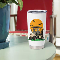 Funny Halloween Gift Tumbler Cup Skeleton Driving Golf Cart