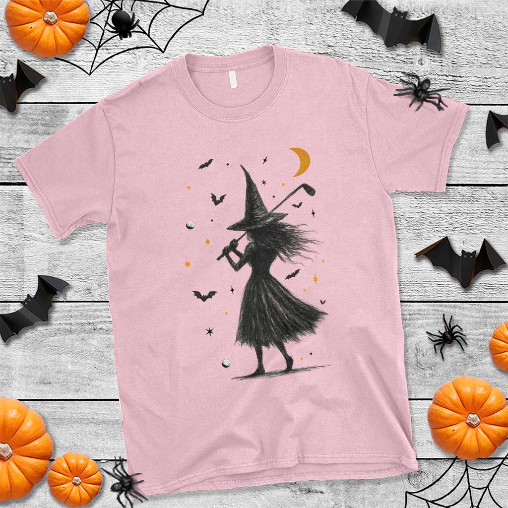 Halloween Sports Gift T Shirt Creepy Witch With Golf Club - Wonder Print Shop