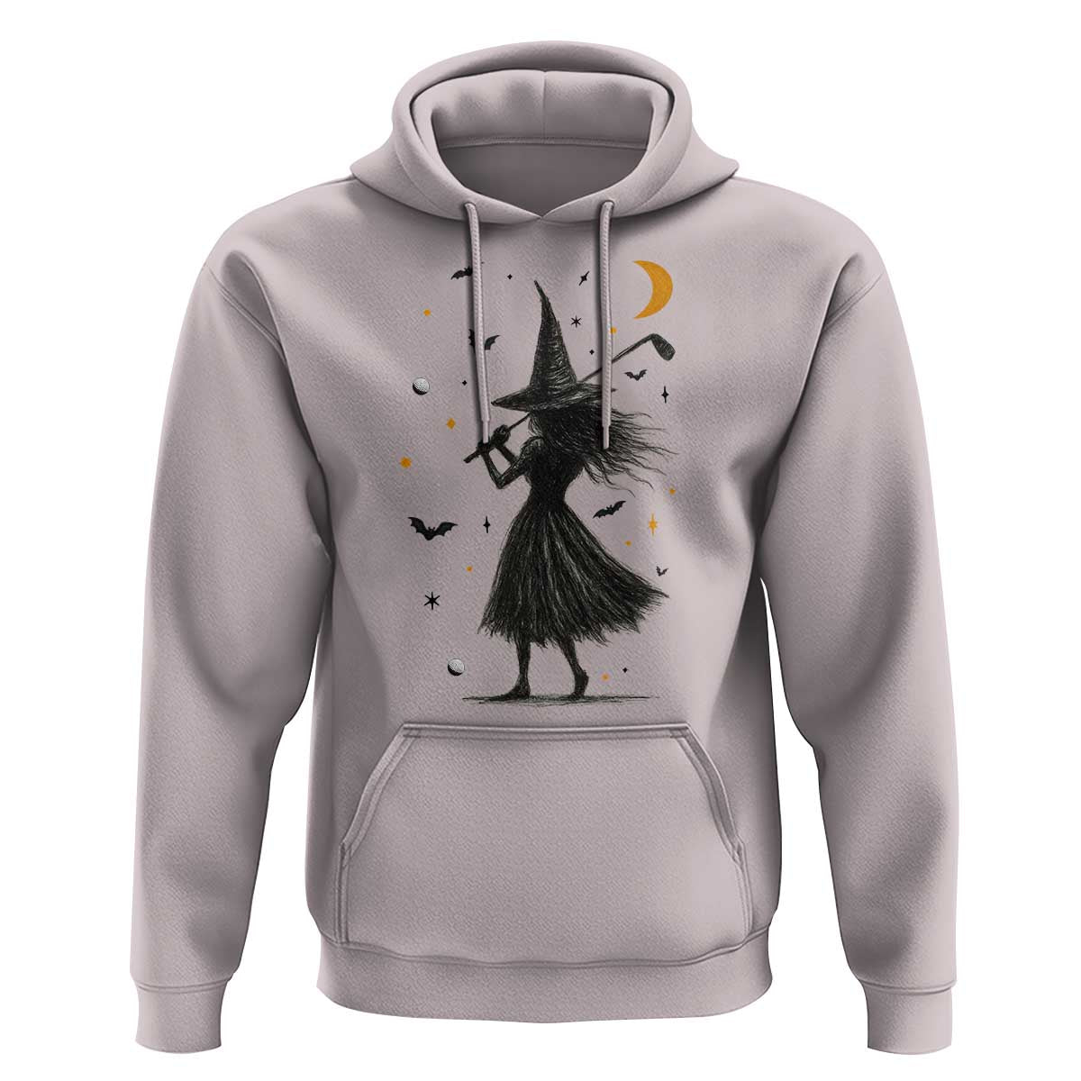 Halloween Sports Gift Hoodie Creepy Witch With Golf Club - Wonder Print Shop