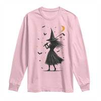 Halloween Sports Gift Long Sleeve Shirt Creepy Witch With Golf Club - Wonder Print Shop