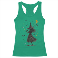 Halloween Sports Gift Racerback Tank Top Creepy Witch With Golf Club - Wonder Print Shop