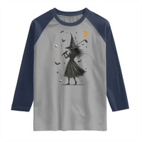 Halloween Sports Gift Raglan Shirt Creepy Witch With Golf Club - Wonder Print Shop
