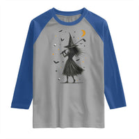 Halloween Sports Gift Raglan Shirt Creepy Witch With Golf Club - Wonder Print Shop