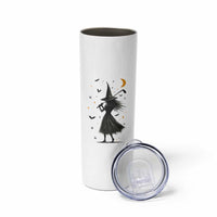 Halloween Sports Gift Skinny Tumbler Creepy Witch With Golf Club
