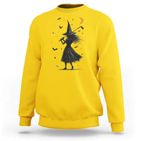 Halloween Sports Gift Sweatshirt Creepy Witch With Golf Club - Wonder Print Shop
