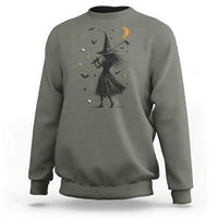Halloween Sports Gift Sweatshirt Creepy Witch With Golf Club - Wonder Print Shop