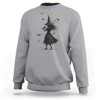 Halloween Sports Gift Sweatshirt Creepy Witch With Golf Club - Wonder Print Shop