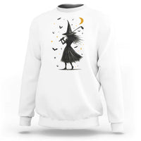 Halloween Sports Gift Sweatshirt Creepy Witch With Golf Club - Wonder Print Shop