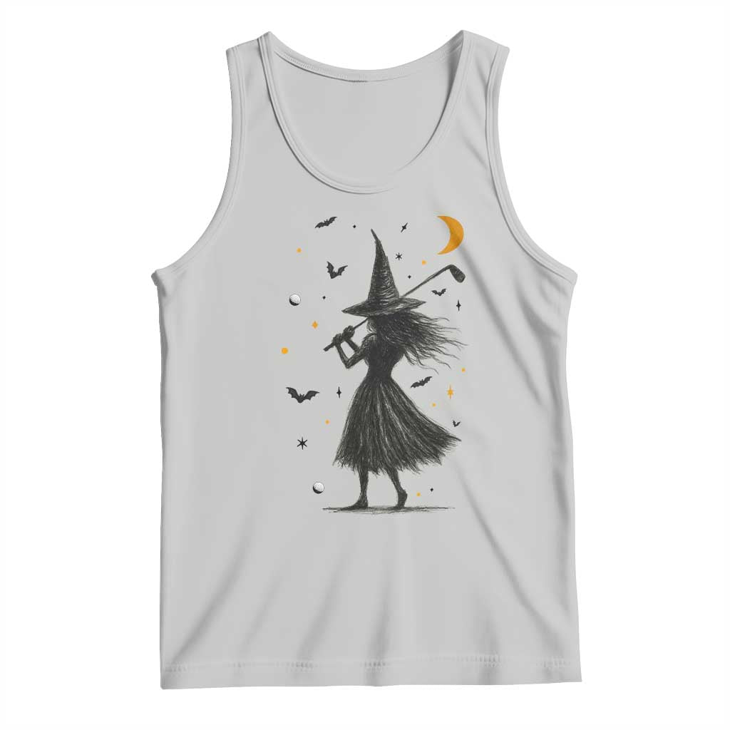 Halloween Sports Gift Tank Top Creepy Witch With Golf Club - Wonder Print Shop