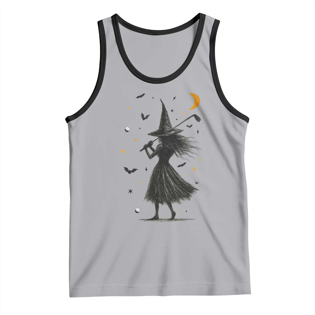Halloween Sports Gift Tank Top Creepy Witch With Golf Club - Wonder Print Shop