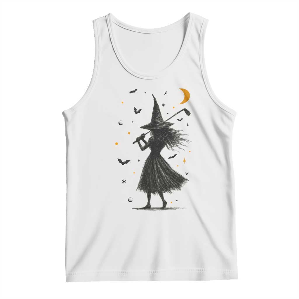 Halloween Sports Gift Tank Top Creepy Witch With Golf Club - Wonder Print Shop