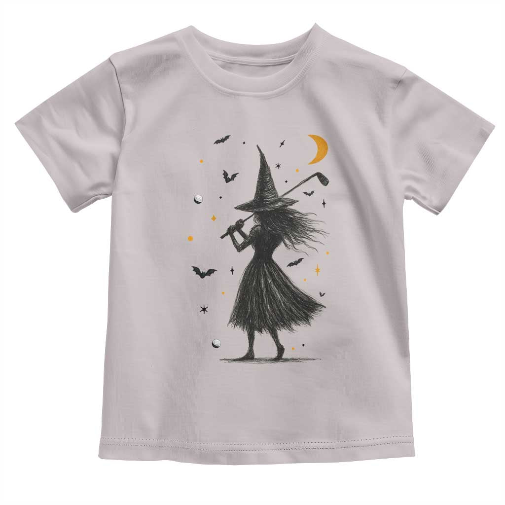Halloween Sports Gift Toddler T Shirt Creepy Witch With Golf Club - Wonder Print Shop