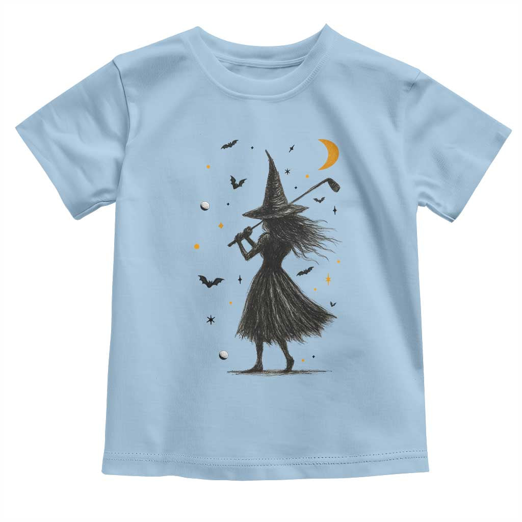Halloween Sports Gift Toddler T Shirt Creepy Witch With Golf Club - Wonder Print Shop