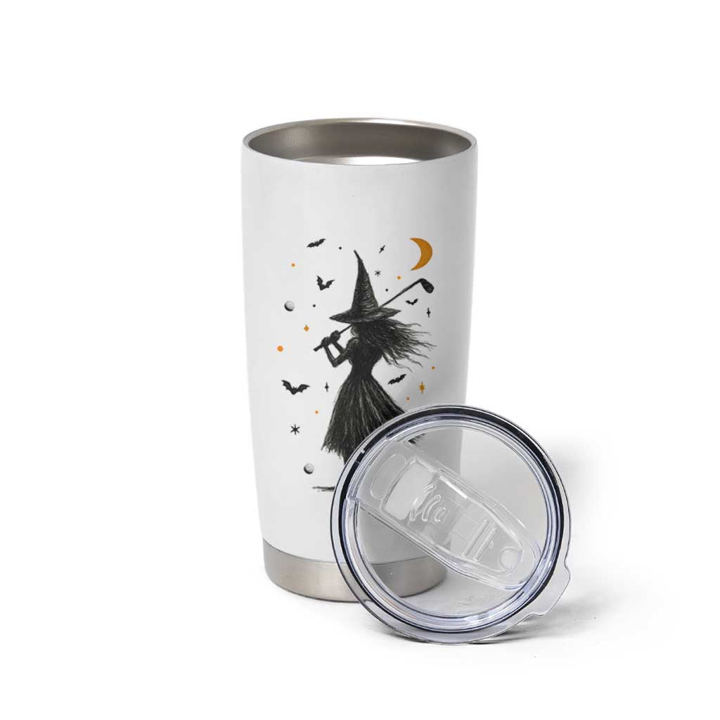 Halloween Sports Gift Tumbler Cup Creepy Witch With Golf Club