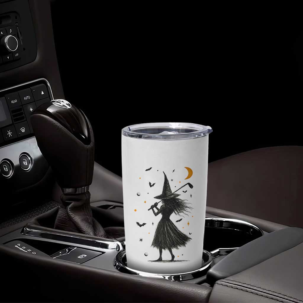 Halloween Sports Gift Tumbler Cup Creepy Witch With Golf Club