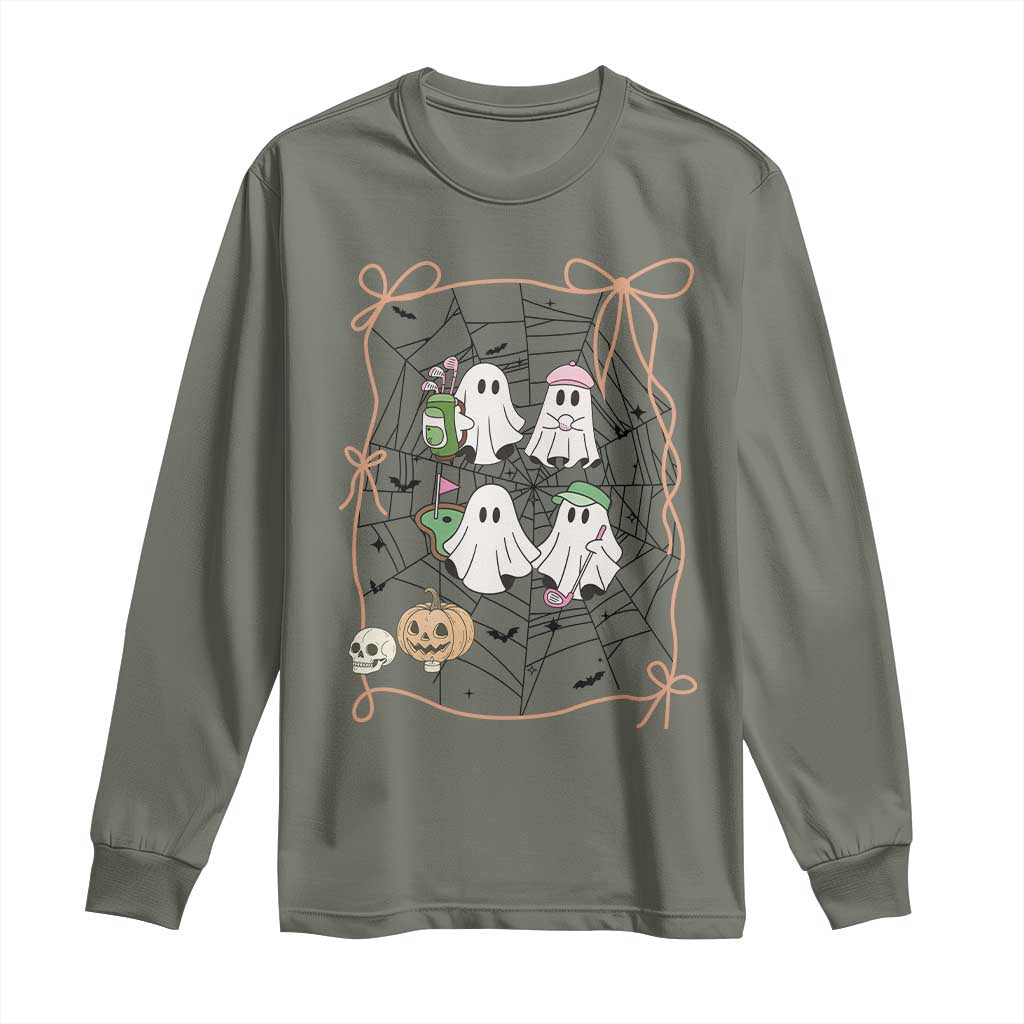 Funny Halloween Long Sleeve Shirt Ghost Golf Gift for Women - Wonder Print Shop