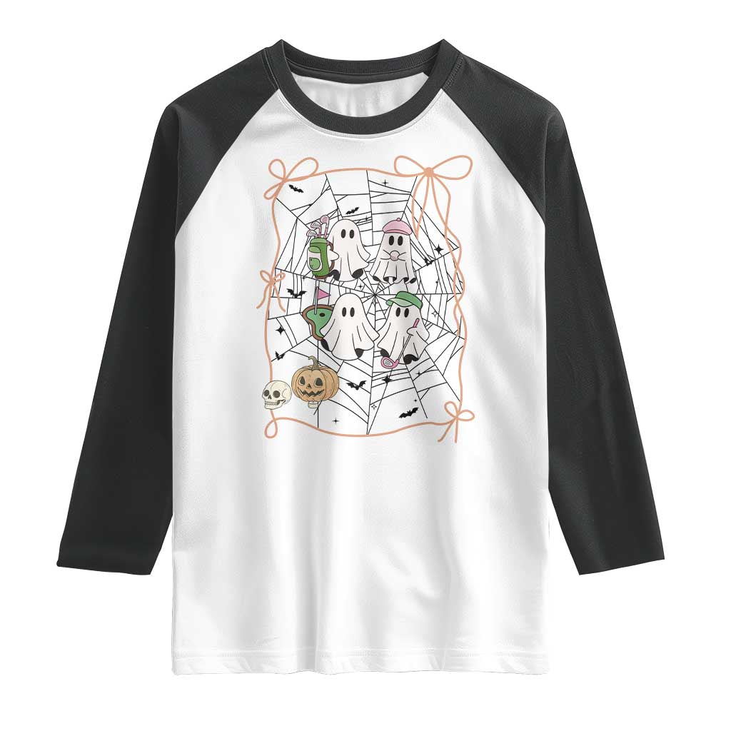 Funny Halloween Raglan Shirt Ghost Golf Gift for Women - Wonder Print Shop