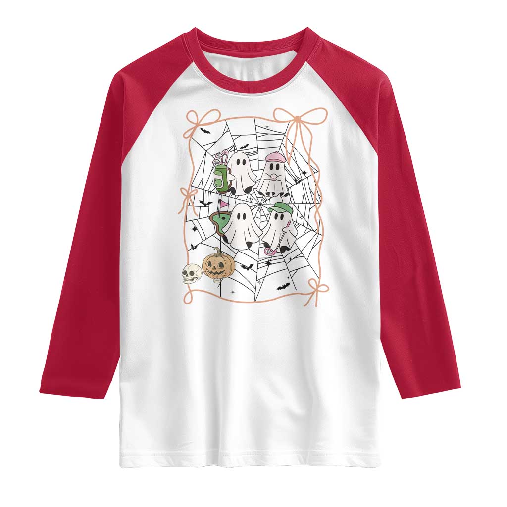 Funny Halloween Raglan Shirt Ghost Golf Gift for Women - Wonder Print Shop