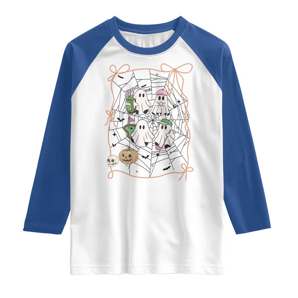 Funny Halloween Raglan Shirt Ghost Golf Gift for Women - Wonder Print Shop