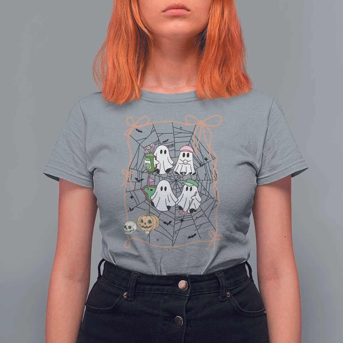 Funny Halloween T Shirt For Women Ghost Golf Gift for Women - Wonder Print Shop