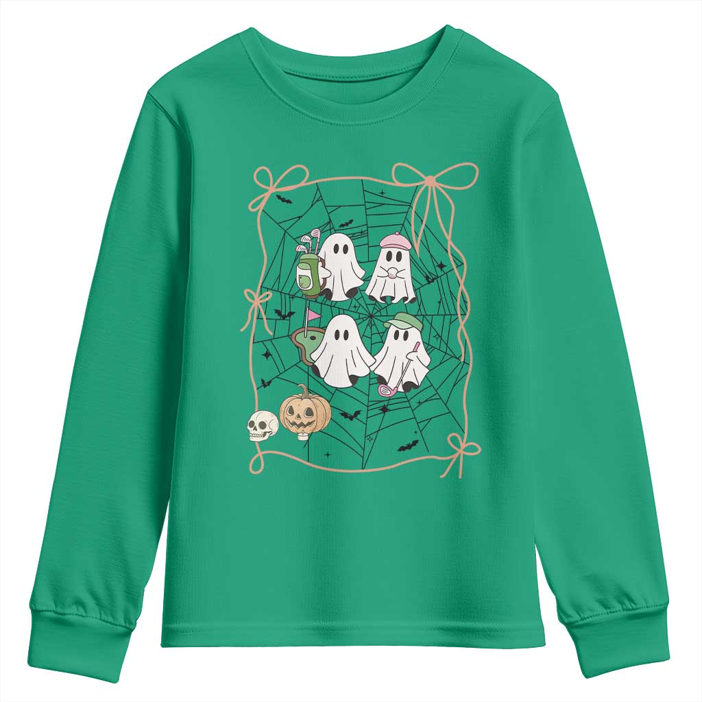Funny Halloween Youth Sweatshirt Ghost Golf Gift for Women - Wonder Print Shop