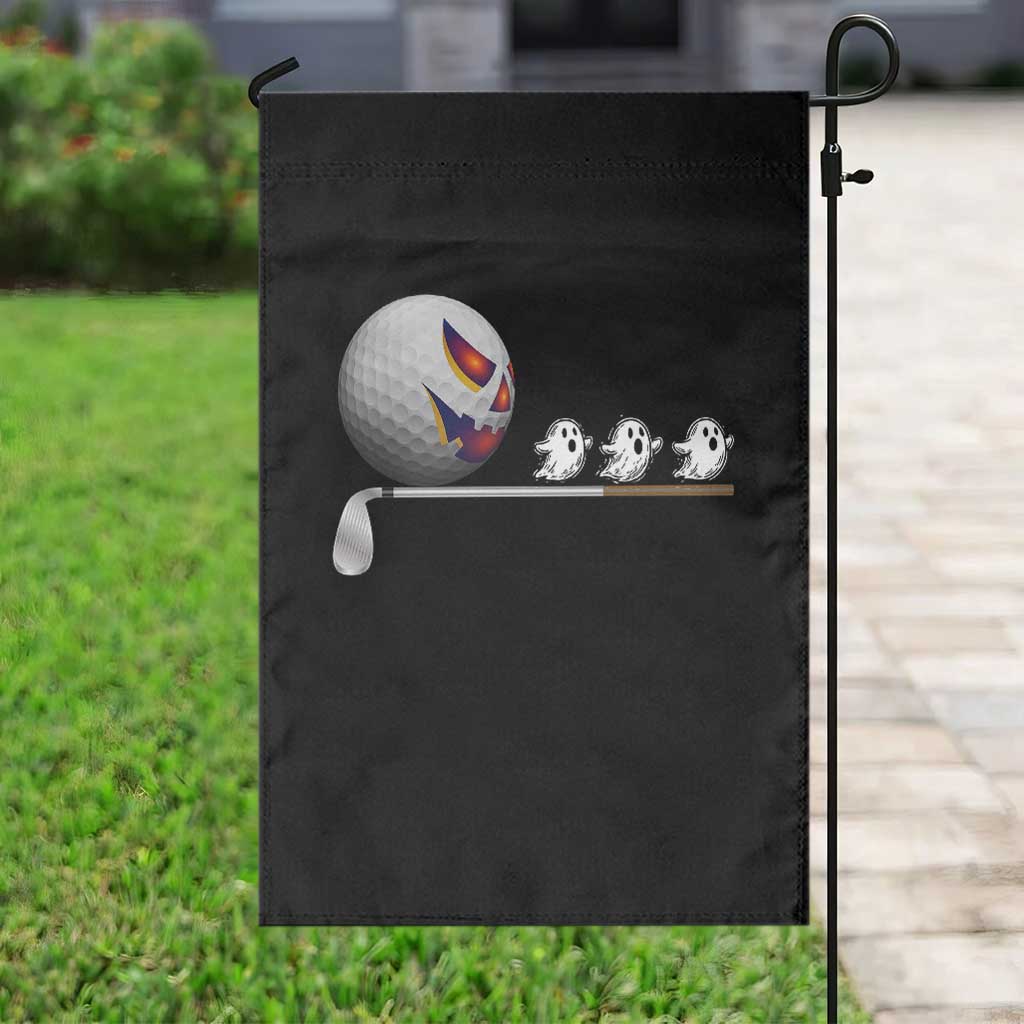 Funny Halloween Golf Pumpkin Chasing Ghost Gift Garden Flag - Wonder Print Shop
