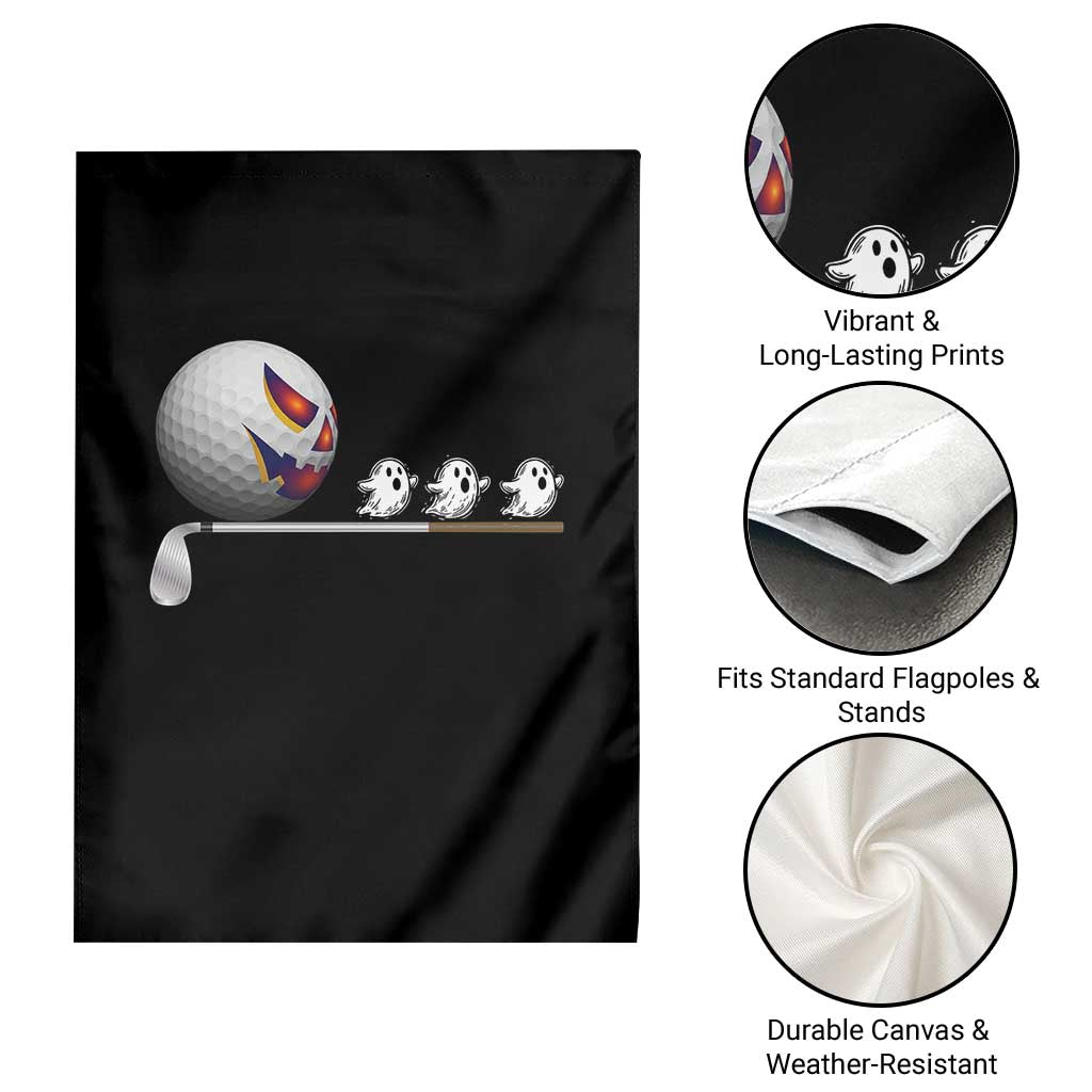 Funny Halloween Golf Pumpkin Chasing Ghost Gift Garden Flag - Wonder Print Shop