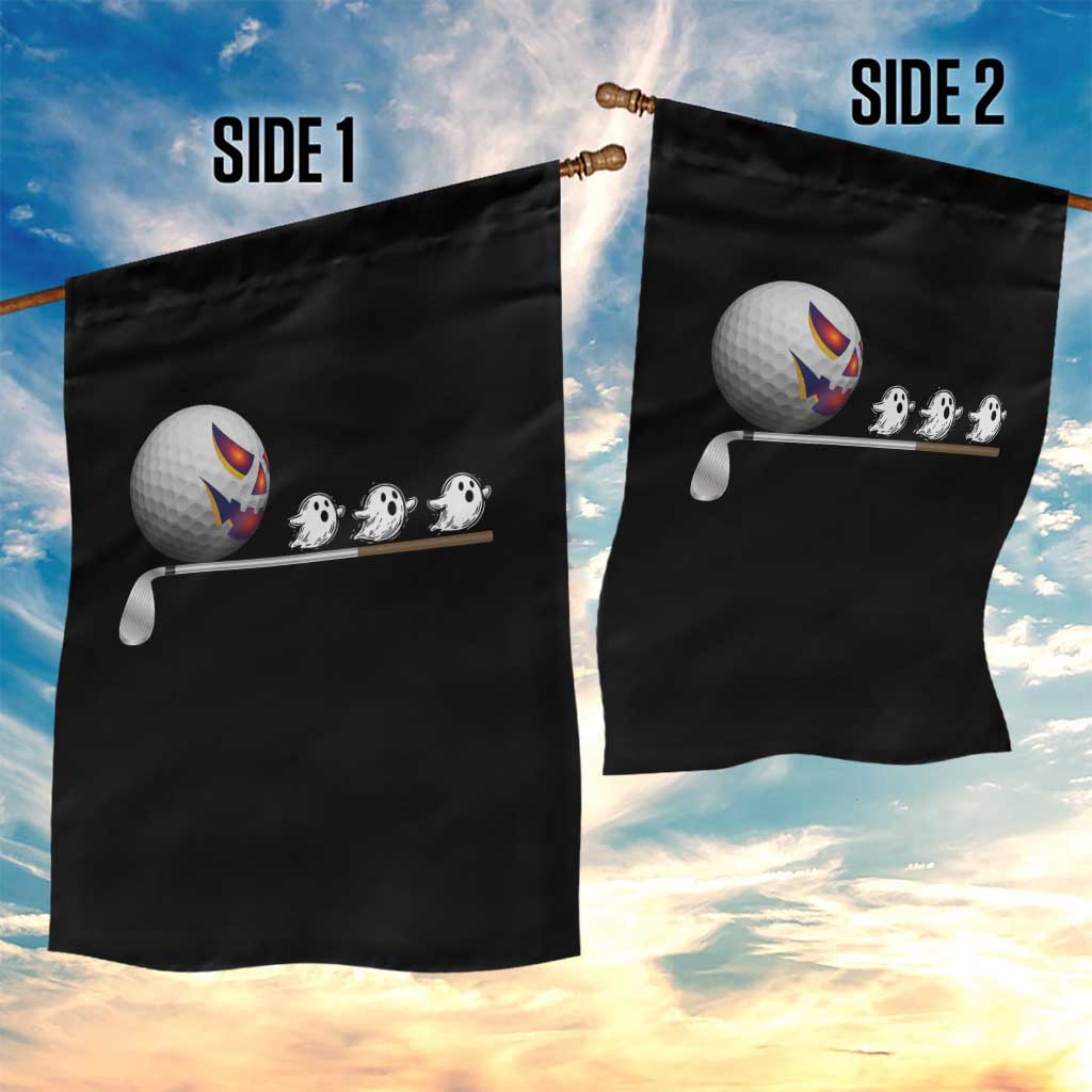 Funny Halloween Golf Pumpkin Chasing Ghost Gift Garden Flag - Wonder Print Shop