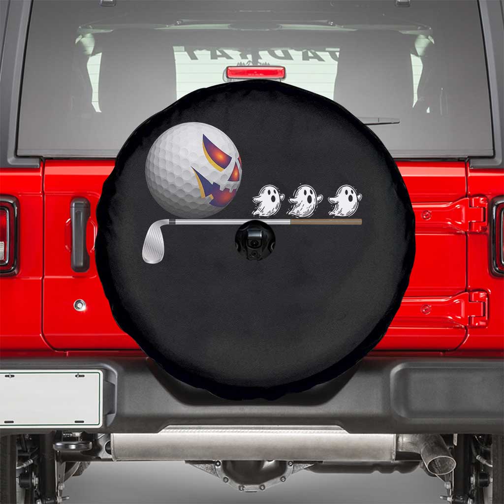 Funny Halloween Golf Pumpkin Chasing Ghost Gift Spare Tire Cover - Wonder Print Shop