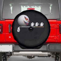 Funny Halloween Golf Pumpkin Chasing Ghost Gift Spare Tire Cover - Wonder Print Shop