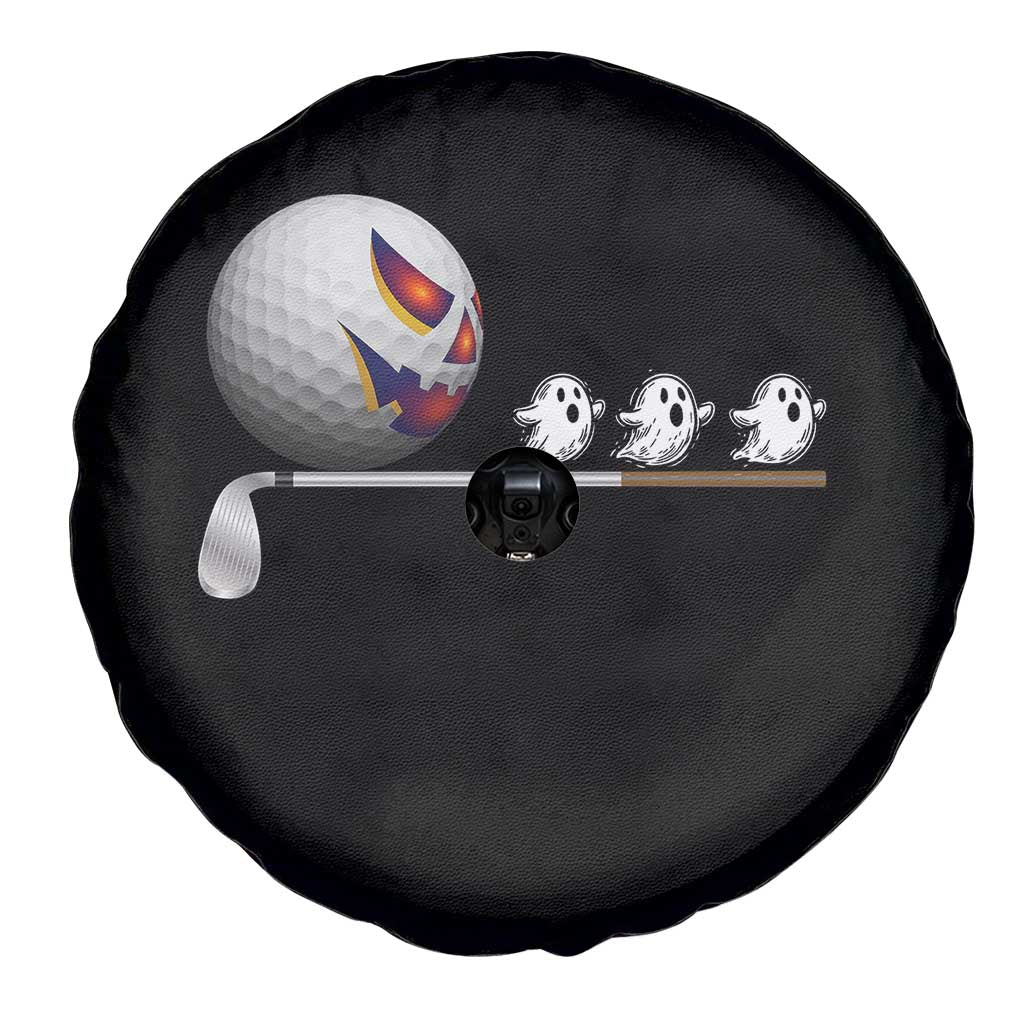 Funny Halloween Golf Pumpkin Chasing Ghost Gift Spare Tire Cover - Wonder Print Shop