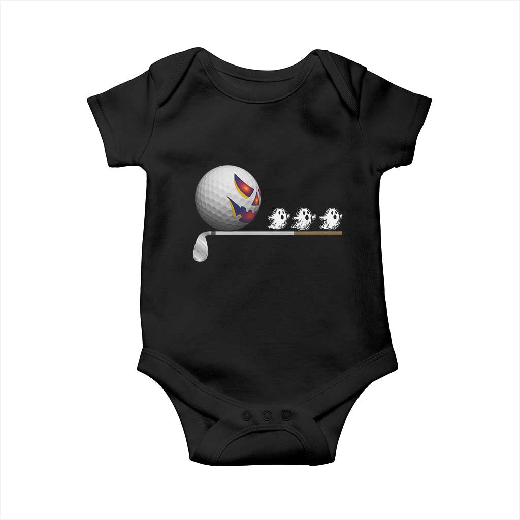 Funny Halloween Golf Pumpkin Chasing Ghost Gift Baby Onesie - Wonder Print Shop