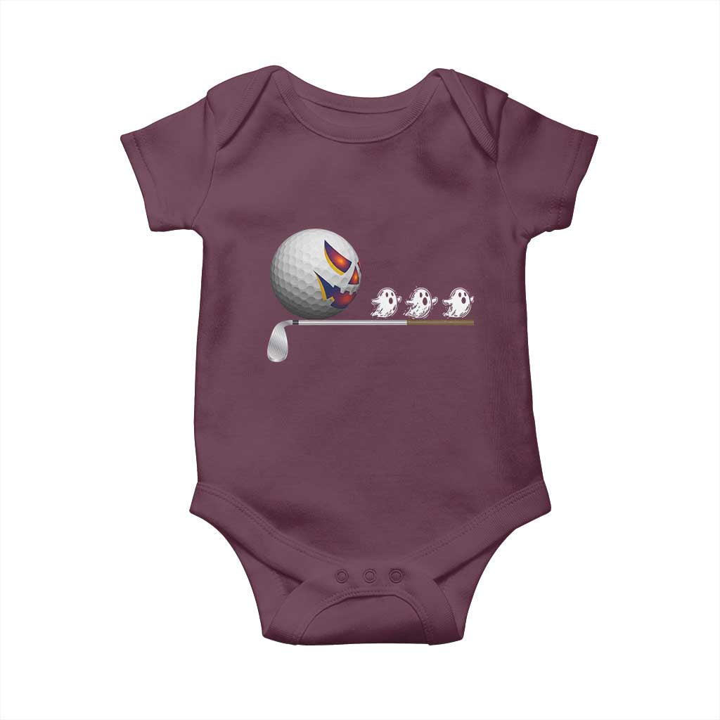 Funny Halloween Golf Pumpkin Chasing Ghost Gift Baby Onesie - Wonder Print Shop