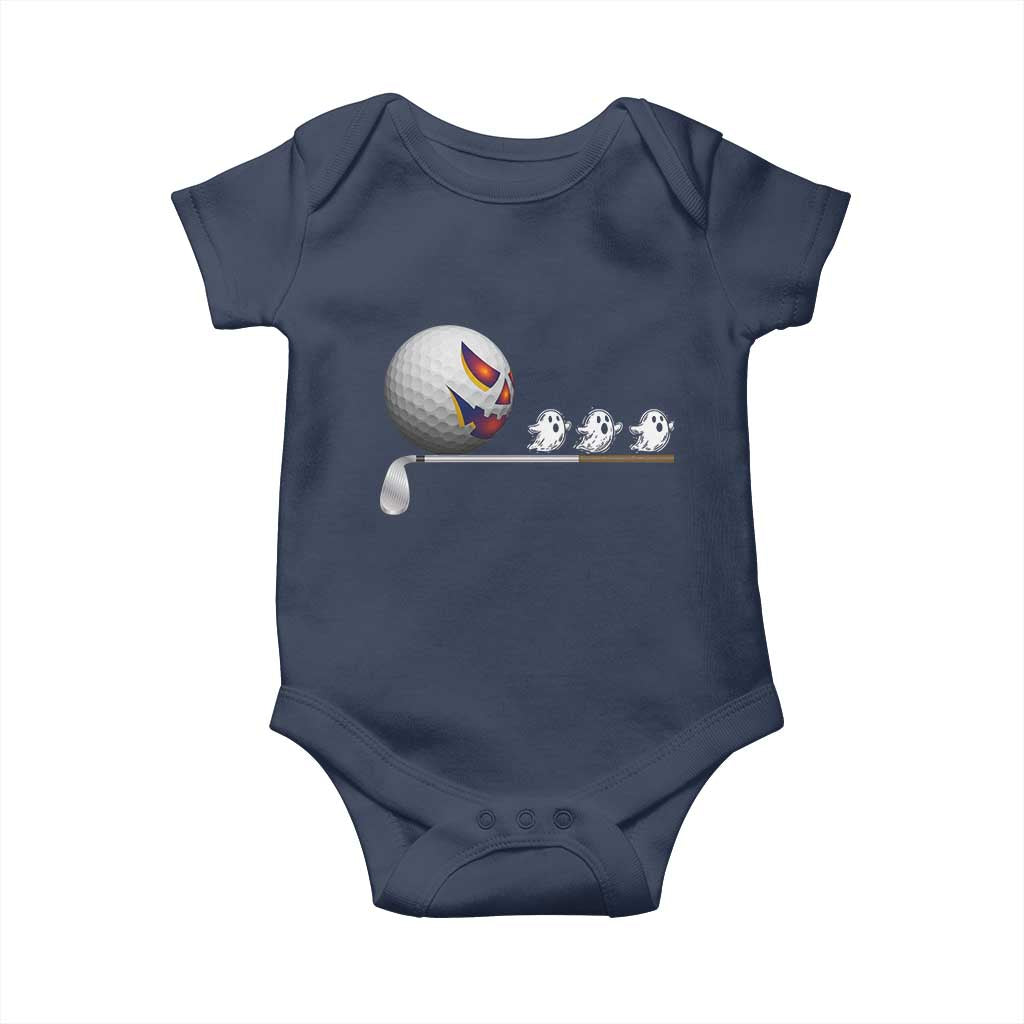 Funny Halloween Golf Pumpkin Chasing Ghost Gift Baby Onesie - Wonder Print Shop