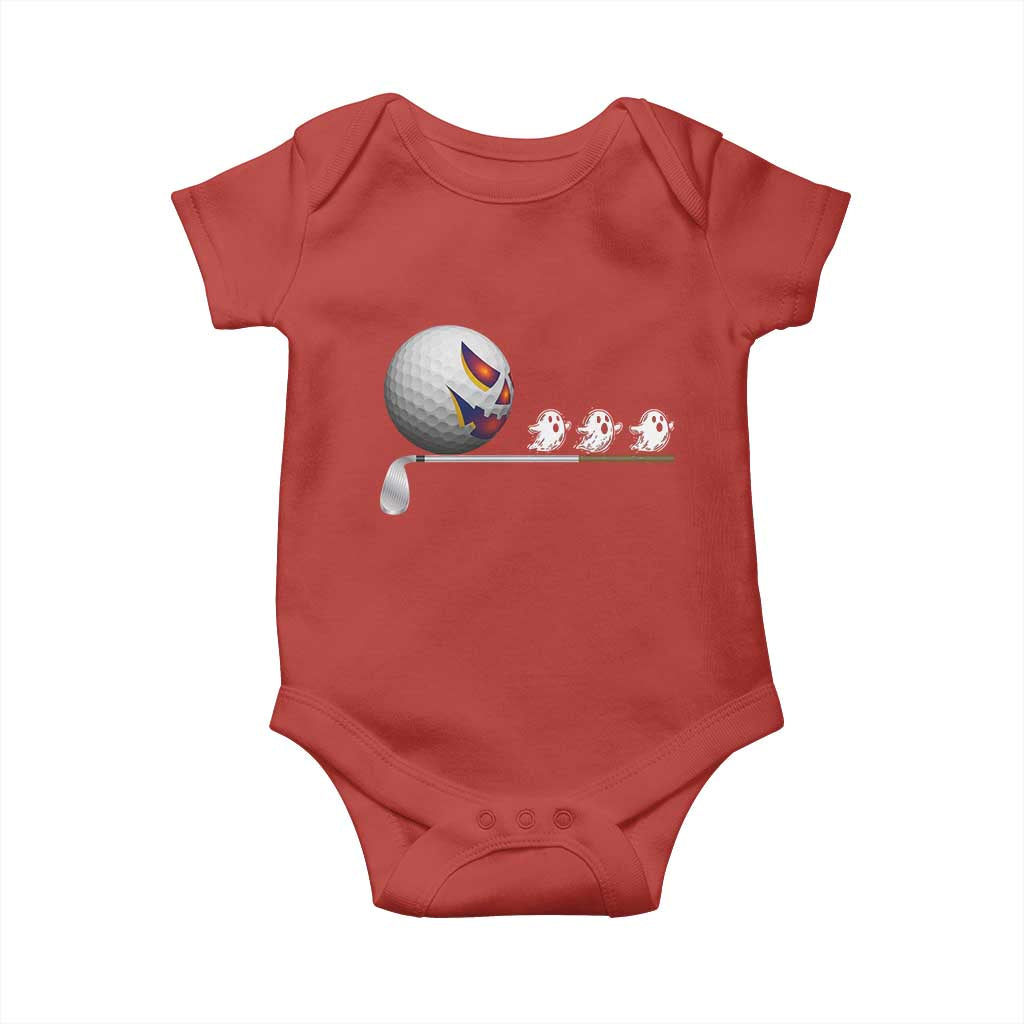 Funny Halloween Golf Pumpkin Chasing Ghost Gift Baby Onesie - Wonder Print Shop