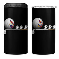 Funny Halloween Golf Pumpkin Chasing Ghost Gift 4 in 1 Can Cooler Tumbler
