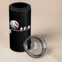 Funny Halloween Golf Pumpkin Chasing Ghost Gift 4 in 1 Can Cooler Tumbler