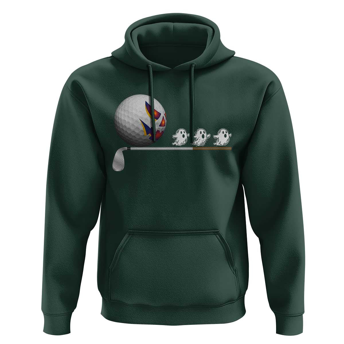 Funny Halloween Golf Pumpkin Chasing Ghost Gift Hoodie - Wonder Print Shop