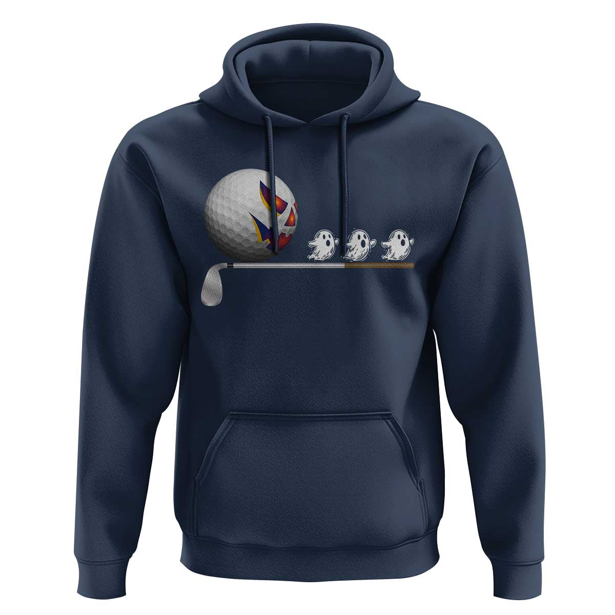 Funny Halloween Golf Pumpkin Chasing Ghost Gift Hoodie - Wonder Print Shop