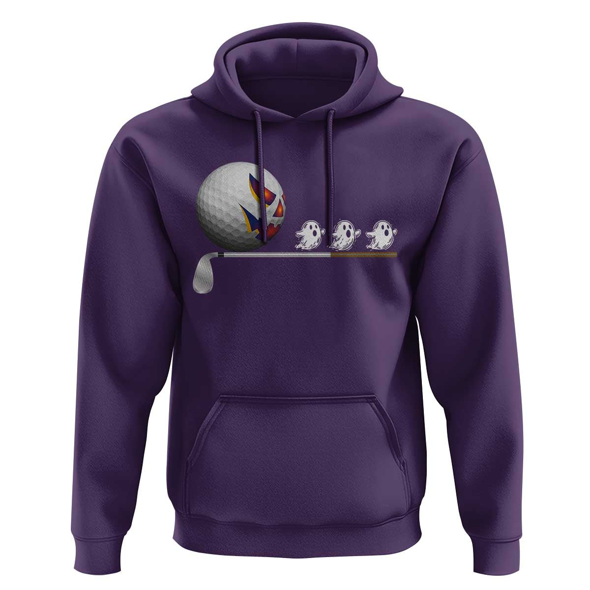 Funny Halloween Golf Pumpkin Chasing Ghost Gift Hoodie - Wonder Print Shop