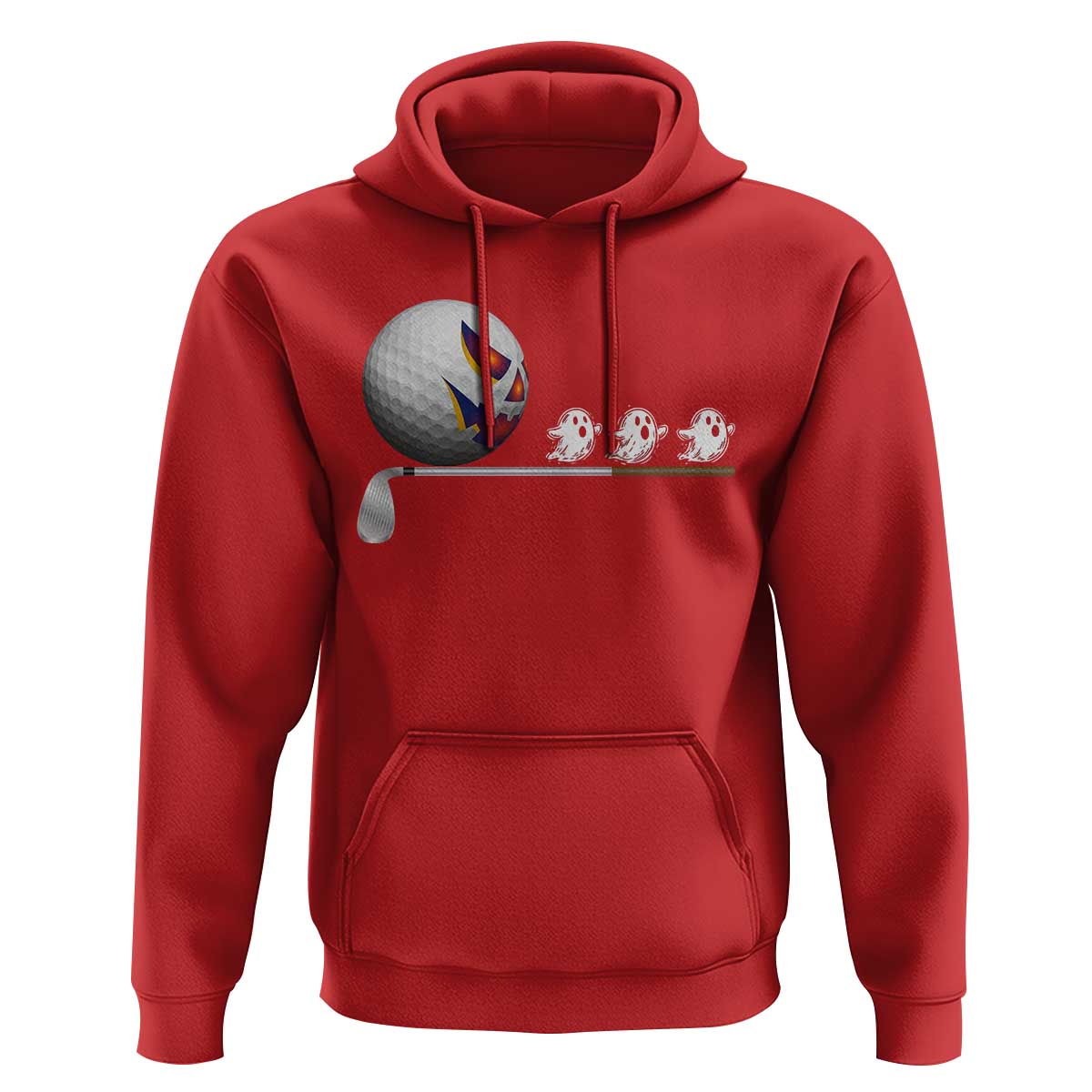 Funny Halloween Golf Pumpkin Chasing Ghost Gift Hoodie - Wonder Print Shop
