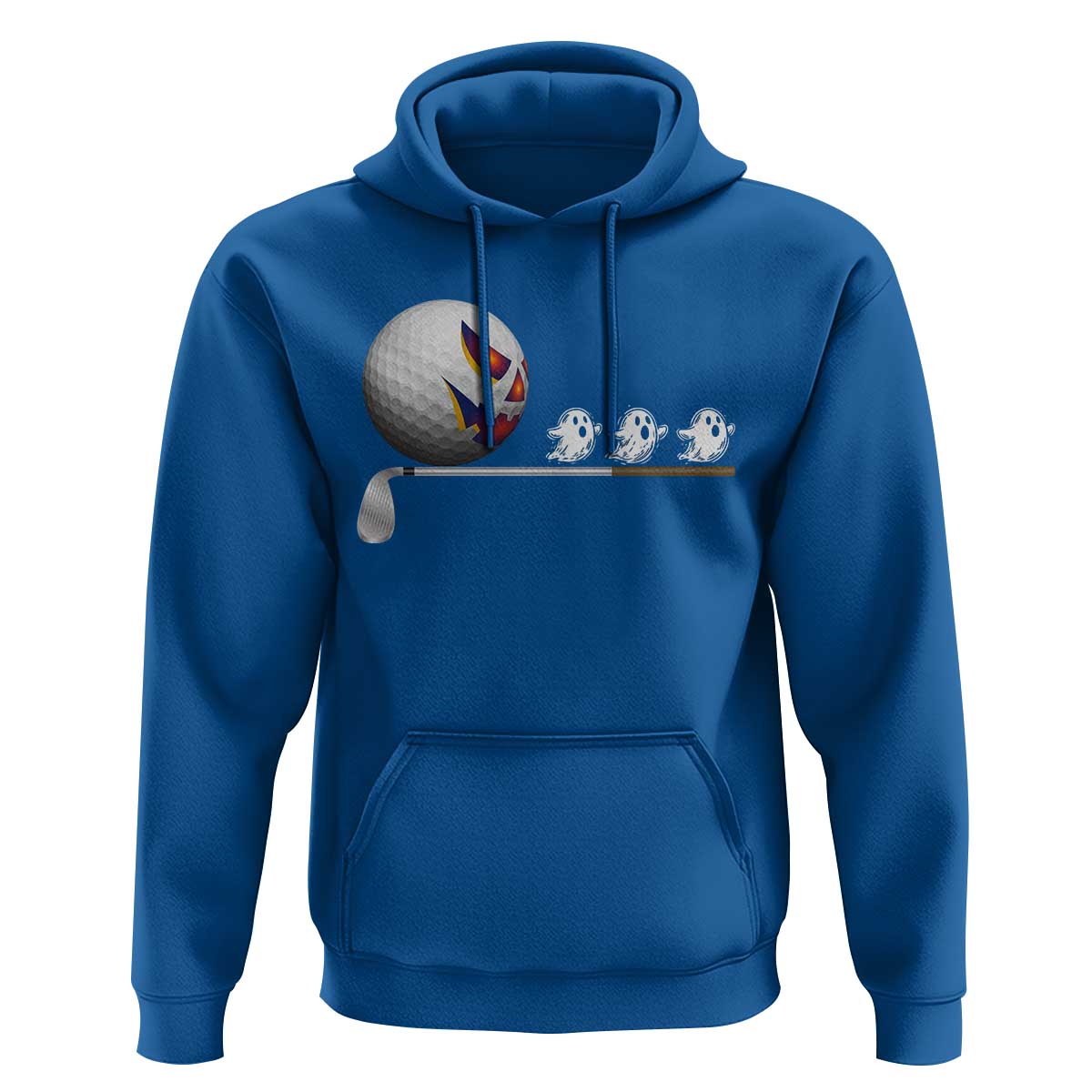 Funny Halloween Golf Pumpkin Chasing Ghost Gift Hoodie - Wonder Print Shop