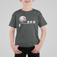 Funny Halloween Golf Pumpkin Chasing Ghost Gift T Shirt For Kid - Wonder Print Shop