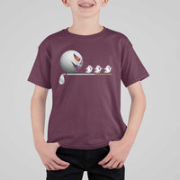 Funny Halloween Golf Pumpkin Chasing Ghost Gift T Shirt For Kid - Wonder Print Shop