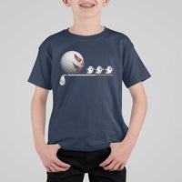 Funny Halloween Golf Pumpkin Chasing Ghost Gift T Shirt For Kid - Wonder Print Shop