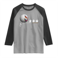Funny Halloween Golf Pumpkin Chasing Ghost Gift Raglan Shirt - Wonder Print Shop