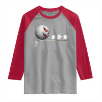 Funny Halloween Golf Pumpkin Chasing Ghost Gift Raglan Shirt - Wonder Print Shop