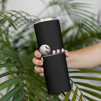 Funny Halloween Golf Pumpkin Chasing Ghost Gift Skinny Tumbler