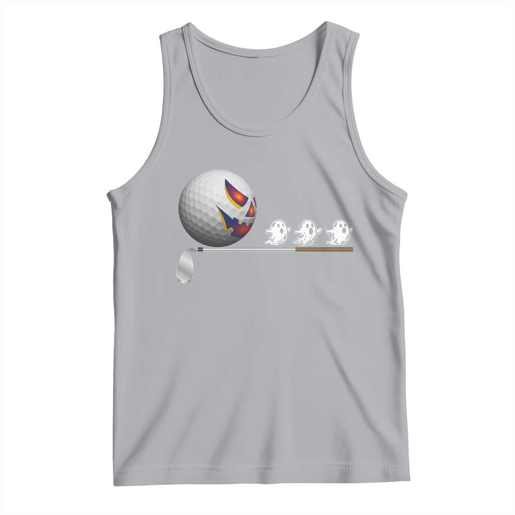 Funny Halloween Golf Pumpkin Chasing Ghost Gift Tank Top - Wonder Print Shop